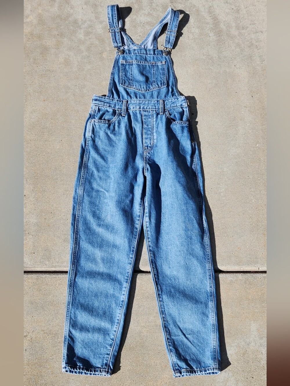 Levis Light Wash 100% Cotton Denim Jean Overalls 26 Short.